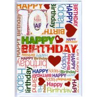 10. Geburtstag Glückwunschkarte mit Zahl 10 und...