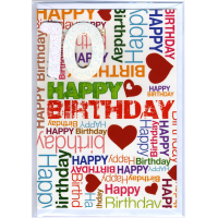 10. Geburtstag Glückwunschkarte mit Zahl 10 und...