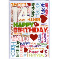 14. Geburtstag Glückwunschkarte mit Zahl 14 und...