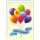 9. Geburtstag Glückwunschkarte mit Zahl 9 und Umschlag Luftballons Happy Birthday