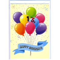 13. Geburtstag Glückwunschkarte mit Zahl 13 und...