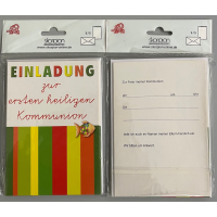 Kommunion 5 Einladungen mit 5 Umschlägen mit...