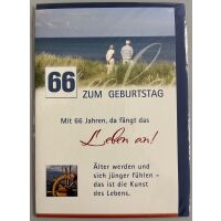 66. Geburtstag Glückwunscharte mit Briefumschlag zum...