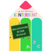 Schulanfang Glückwunschkarte mit Umschlag Stifte...
