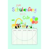 Schulanfang Geldkarte Glückwunschkarte mit Umschlag...
