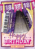 18.Geburtstag - Great Cards - Soundkarte und Lichtkarte im Format 21,0 x 29,7 cm - "18er Geburtstag" - Akkordeon