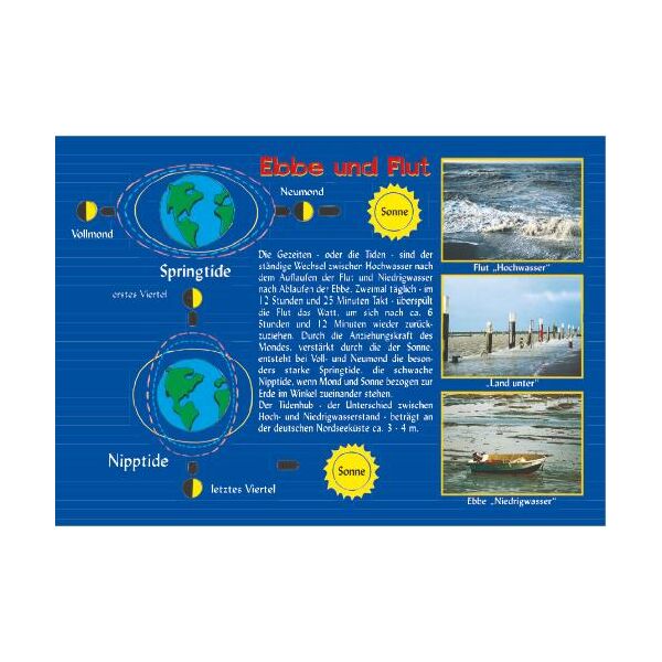 Allgemein Postkarten Maritim Ebbe und Flut Gezeiten