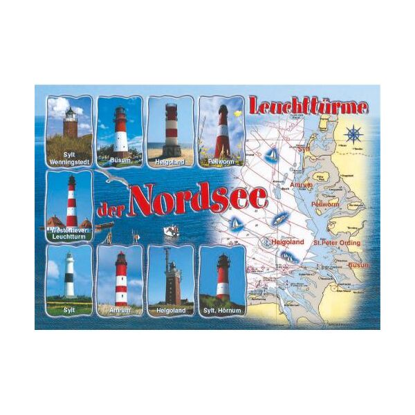 Allgemein Postkarten Maritim Leuchttürme der Nordsee