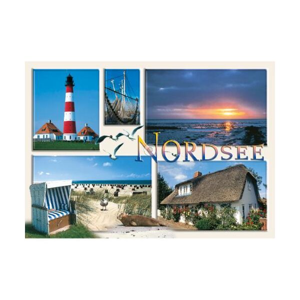 Allgemein Postkarten Ansichtskarte Leuchtturm Haus Nordsee Strand