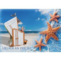 Allgemein Postkarte Urlaub an der See maritim Strandkorb...