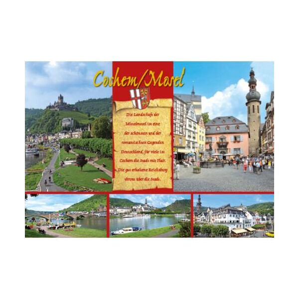 Cochem an der Mosel Postkarten Landschaft der Mittelmosel Stadt mit Flair