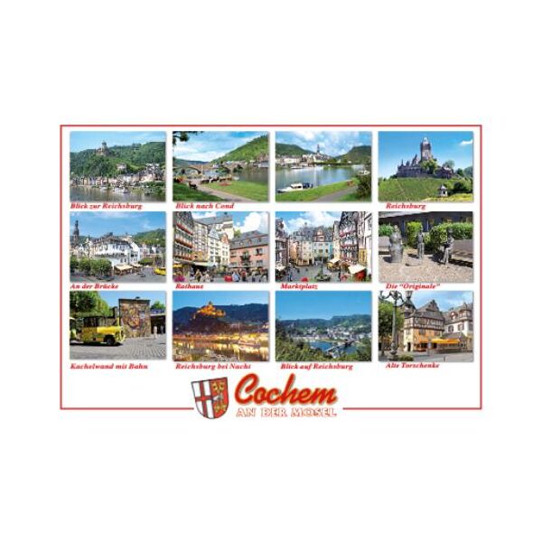 Cochem an der Mosel Postkarten Die Originale Reichsburg Marktplatz an der Brücke Kachelwand