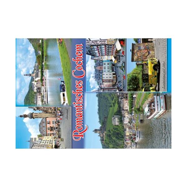 Cochem an der Mosel Postkarten Rathaus Kachelwand mit Bahn Marktplatz