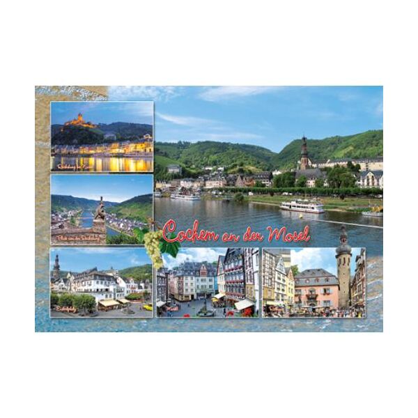 Cochem an der Mosel Postkarten Rathaus Marktplatz Blick von der Reichsburg