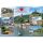 Cochem an der Mosel Postkarten Cochem Schloss Promenade Kachelbild mit Bahn