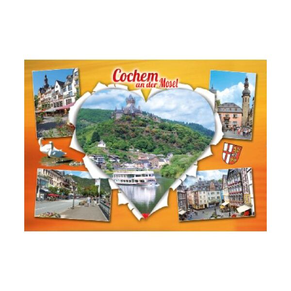 Cochem an der Mosel Postkarten Herz Cond Cochem Schloss Marktplatz Rathaus Promenade