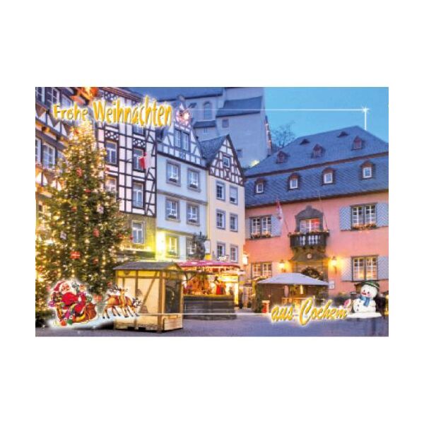 Cochem an der Mosel Postkarten Ansichtskarten Frohe Weihnachten aus Cochem