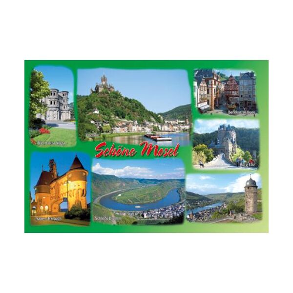 Mosel Postkarte schöne Mosel 7 Bilder Querformat Ansichtskarte Weltpostkarte