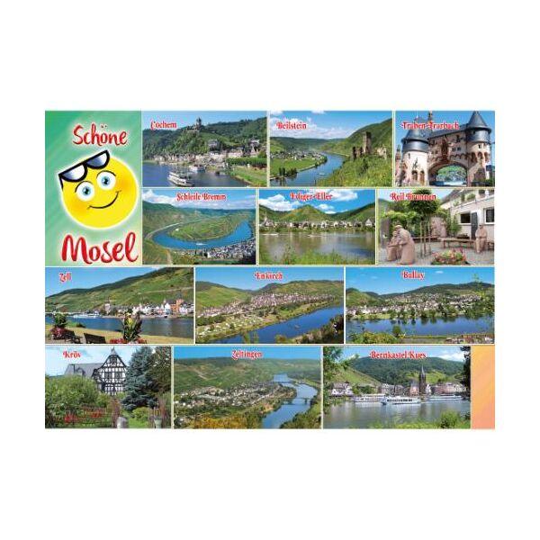 Mosel Postkarten Motive 027 Gesicht Panorama schöne Mosel