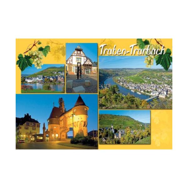 Traben-Trarbach Postkarten Ansichtskarte Brückentor Weinberg Fachwerkhaus