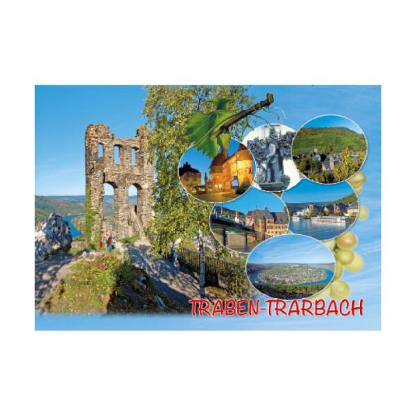 Traben-Trarbach Postkarte Ansichtskarte Ruine Grevenburg Moselschleife Brückentor