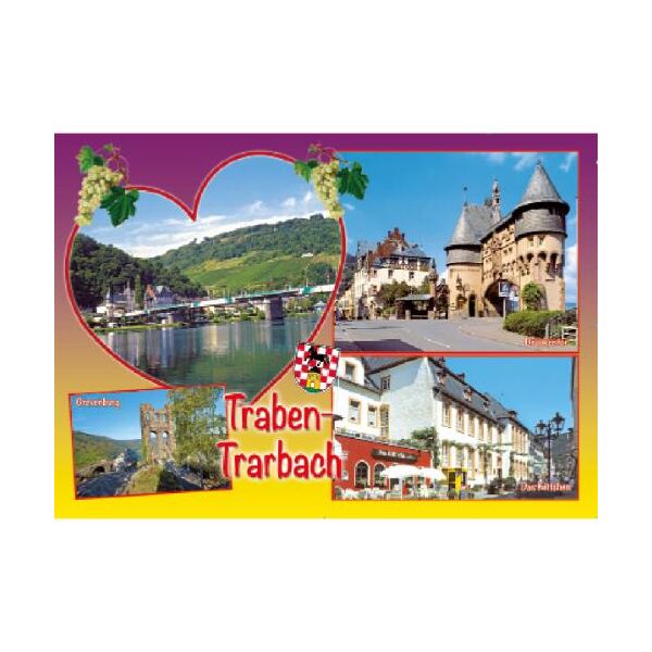 Traben-Trarbach Postkarte Ansichtskarte Motive 008 Flussbrücke in Herz Brückentor