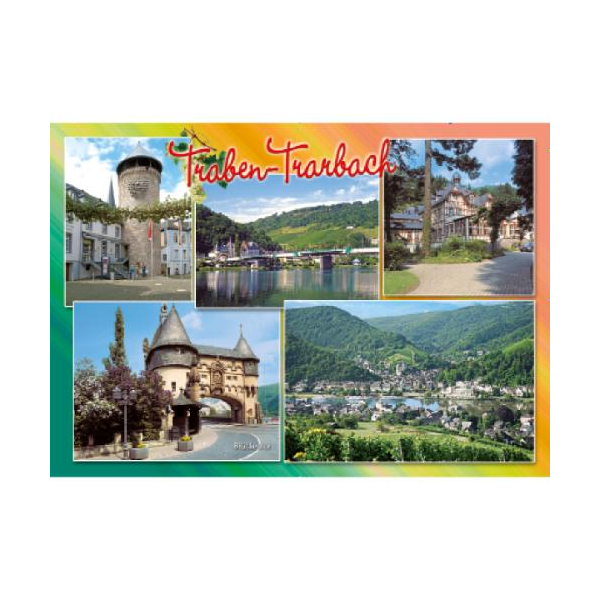 Traben-Trarbach Postkarte Ansichtskarte Motive 012 Alter Stadtturm Moselbrücke Brückentor