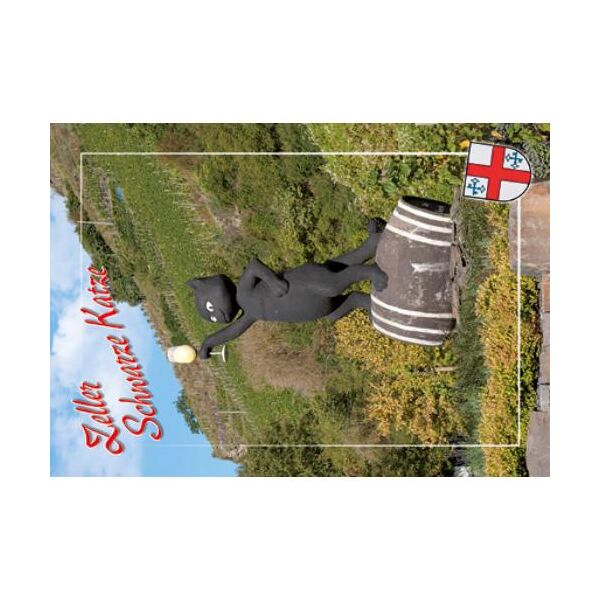 Zell an der Mosel Postkarte Ansichtskarte Motive 007 Zur schwarzen Katze Statue