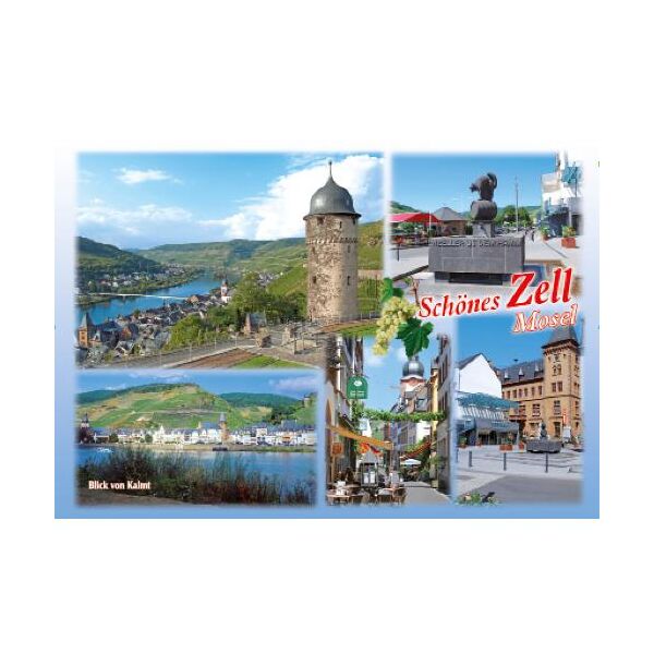 Zell an der Mosel Postkarten Motive 011 Zeller Schwarze Katz Brunnen Fußgängerzone