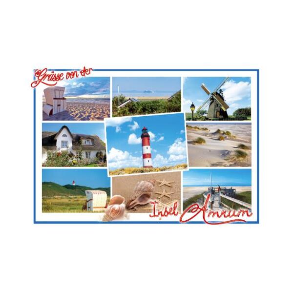 Insel Amrum Postkarten Motive 192 Grüße von der Insel Leuchtturm Strand Düne