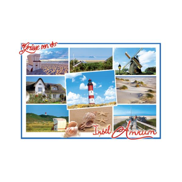 Insel Amrum Postkarten Motive 192 Grüße von der Insel Leuchtturm Strand Düne