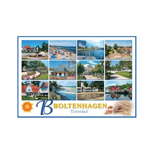 Boltenhagen Ostseebad Postkarte Ansichtskarte Motive 073 Küste Kurpark Hafen Strand
