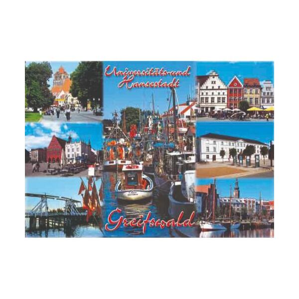 Greifswald Postkarte Universitätsstadt und Hansestadt Fotomotive Ansichtskarte Weltpostkarte