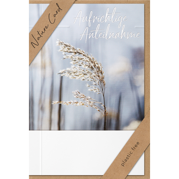 Trauer Beileid Nature Cards unverpackte Trauerkarte mit Umschlag Aufrichtige Anteilnahme Gras