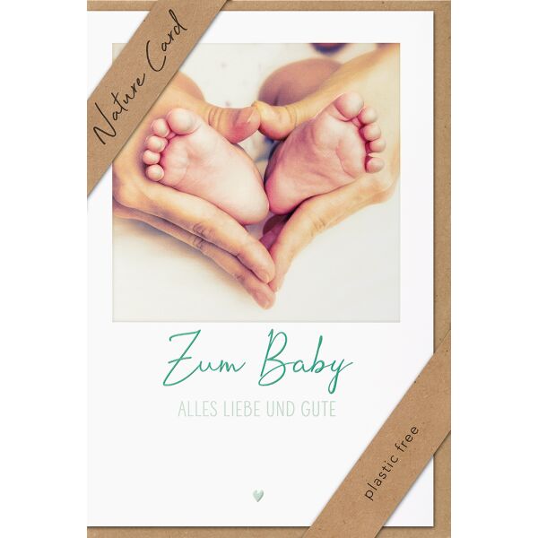 Geburt  Nature Cards unverpackte Glückwunschkarte mit Umschlag Baby Alles Liebe und Gute