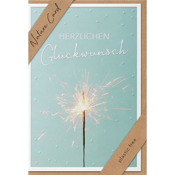 Allgemeine Wünsche Nature Cards unverpackte Glückwunschkarte mit Umschlag Wunderkerze