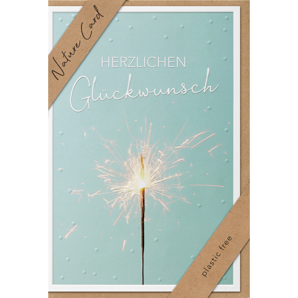 Allgemeine Wünsche Nature Cards unverpackte Glückwunschkarte mit Umschlag Wunderkerze