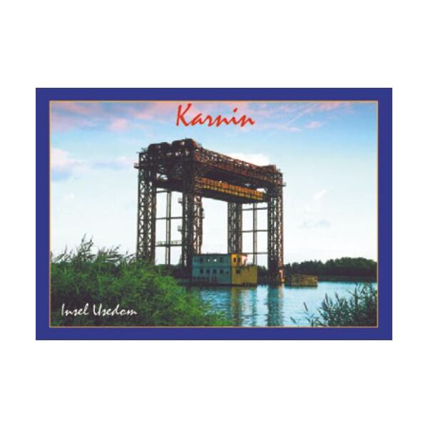 Karnin auf Usedom Postkarte Ansichtskarte Motive 001 Eisenbahnhubbrücke