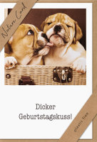 Geburtstag – Nature Cards – unverpackt - Glückwunschkarte im Format 11,5 x 17,5 cm mit Briefumschlag - zwei Hunde