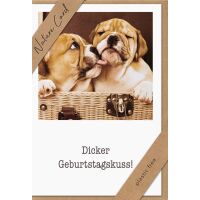 Geburtstag – Nature Cards – unverpackt - Glückwunschkarte im Format 11,5 x 17,5 cm mit Briefumschlag - zwei Hunde
