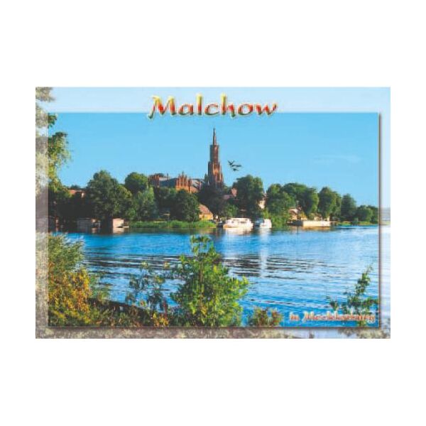 Malchow in Mecklenburg Postkarte Anischtskarte Motive 014 Kirche mit Seeblick