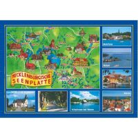 Mecklenburgische Seenplatte Postkarte Landkarte Bilder 7...