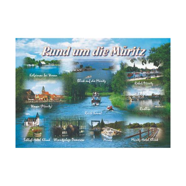 Mecklenburgische Seenplatte Postkarte Ansichtskarte Motive 018 Rund um die Müritz
