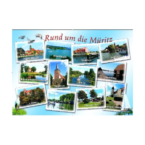 Mecklenburgische Seenplatte Rund um die Müritz Postkarten Ansichtskarte Motive 036 Kirchen See