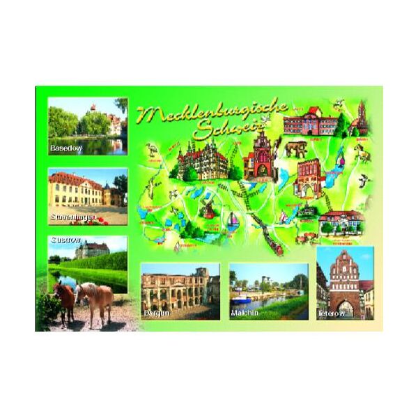 Mecklenburgische Seenplatte Postkarte Bilder Orte Landkarte Mecklenburgische Schweiz Ansichtskarte
