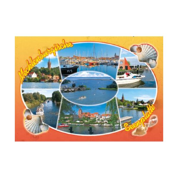Mecklenburgische Seenplatte Postkarte 7 Bilder Querformat Ansichtskarte Mecklenburg-Vorpommern Weltpostkarte