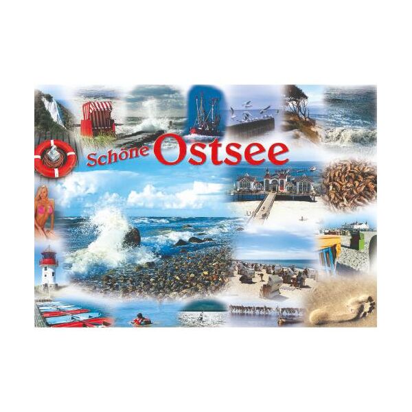 Ostsee Postkarten Ansichtskarten Leuchtturm Strandkörbe Schöne Ostsee