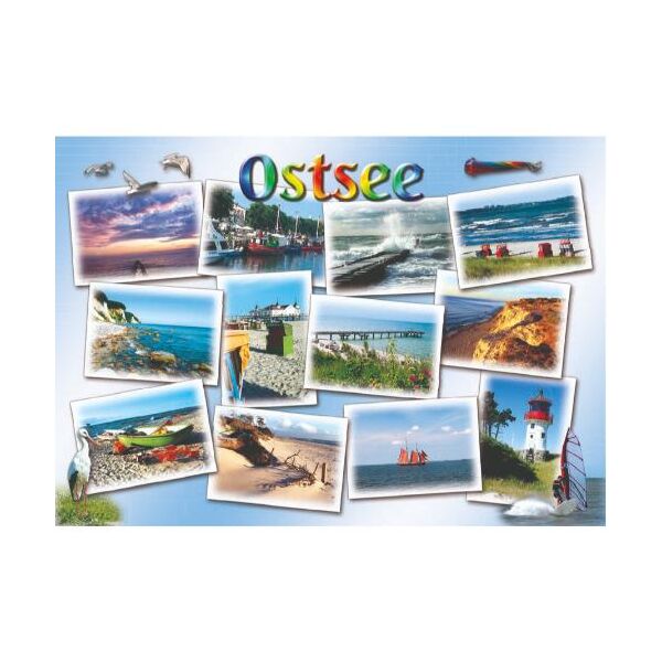Ostsee Postkarten Ansichtskarten Leuchtturm Strand Steg