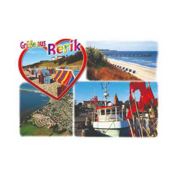 Rerik Postkarte Grüße aus Rerik Ansichtskarte Herz 4 Bilder