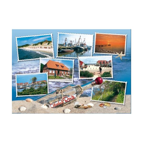 Rerik Postkarte Ansichtskarte Ostseebad Briefmarkenmotive Flaschenpost
